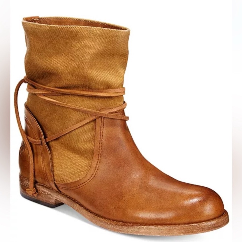 Patricia Nash Brown Ankle Booties with Suede Accents